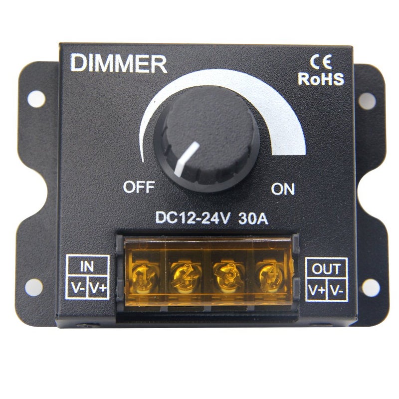 ZOOKOTO 12V/24V DC 30A LED PWM Dimmer Controller Dimming Controller for Single Color LED Strip Lights Single Channel 5050 3538 5630 Color Light Ribbon - Image 1